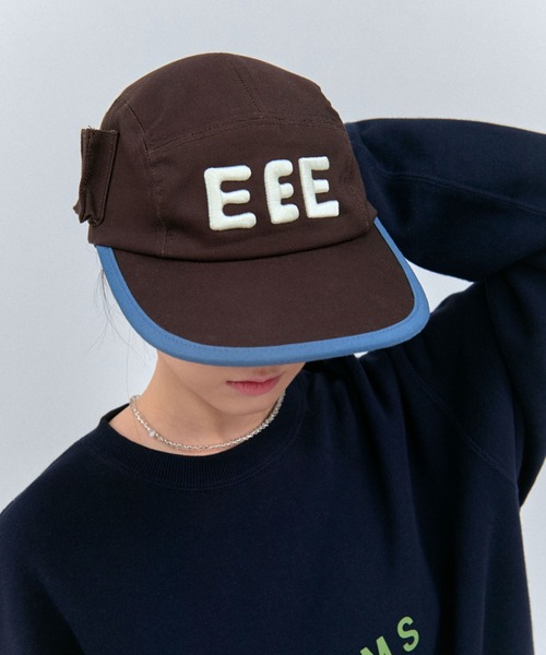 elldu（エルドゥ）ポケットキャンプキャップ EEE刺繍入り（チャコール） elldu/エルドゥ」EEE ポケットキャップ ユニセックス（キャップ