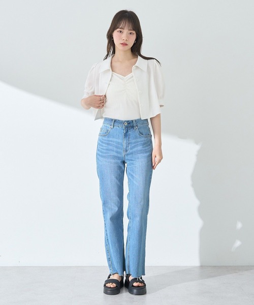 earth music&ecology(アースミュージックアンドエコロジー)の「サマーツイードシャツジャケット(シャツ/ブラウス・レディース・アイボリー/サックスブルー/ブラック・FREE)」の20枚目の写真