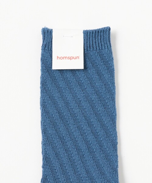 fennica(フェニカ)の「homspun / 斜めリブソックス 22~24cm(ソックス/靴下・レディース・グリーン/サックスブルー/ブラック・ONE SIZE)」の5枚目の写真