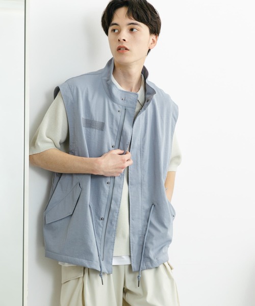 SENSE OF PLACE by URBAN RESEARCH（センスオブプレイスバイアーバンリサーチ）の「ルーズモッズベスト（ミリタリージャケット・メンズ・カーキ/チャコールグレー/ブルー・MEDIUM/LARGE）」の8枚目の写真