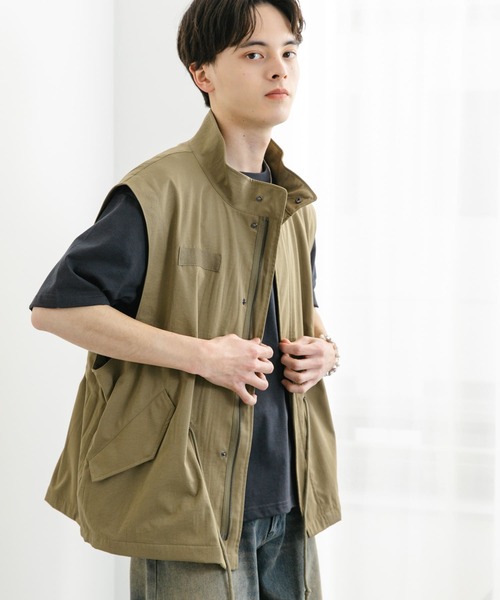 SENSE OF PLACE by URBAN RESEARCH（センスオブプレイスバイアーバンリサーチ）の「ルーズモッズベスト（ミリタリージャケット・メンズ・カーキ/チャコールグレー/ブルー・MEDIUM/LARGE）」の11枚目の写真