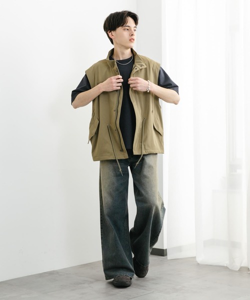 SENSE OF PLACE by URBAN RESEARCH（センスオブプレイスバイアーバンリサーチ）の「ルーズモッズベスト（ミリタリージャケット・メンズ・カーキ/チャコールグレー/ブルー・MEDIUM/LARGE）」の13枚目の写真