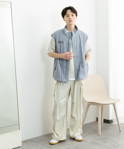 SENSE OF PLACE by URBAN RESEARCH（センスオブプレイスバイアーバンリサーチ）の「ルーズモッズベスト（ミリタリージャケット・メンズ・カーキ/チャコールグレー/ブルー・MEDIUM/LARGE）」の14枚目の写真