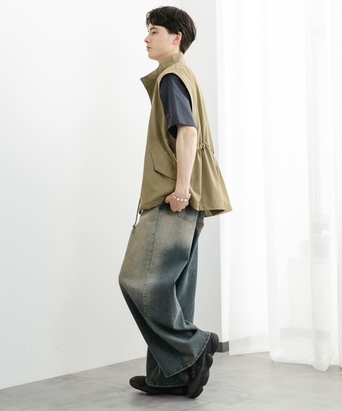 SENSE OF PLACE by URBAN RESEARCH（センスオブプレイスバイアーバンリサーチ）の「ルーズモッズベスト（ミリタリージャケット・メンズ・カーキ/チャコールグレー/ブルー・MEDIUM/LARGE）」の15枚目の写真