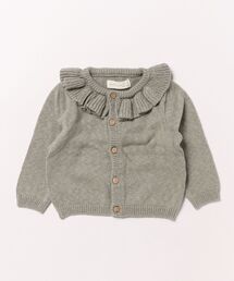 Quincy Mae（クインシーメイ）の「Ruffle Collar Cardigan || Heathered Basil（その他ベビー用品）」
