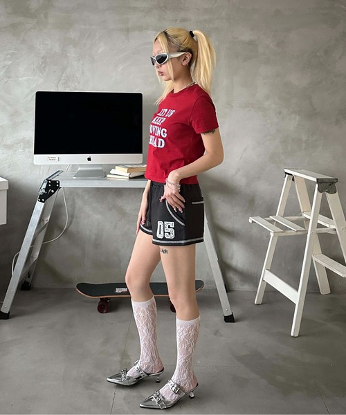 sedacle girl(セダクルガール)の「レースナンバリングホットパンツ(スウェットパンツ・レディース・グレー/ブラック・SMALL/MEDIUM)」の10枚目の写真