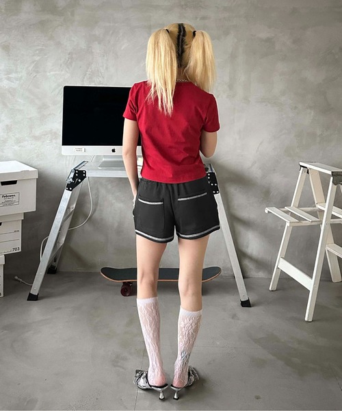 sedacle girl(セダクルガール)の「レースナンバリングホットパンツ(スウェットパンツ・レディース・グレー/ブラック・SMALL/MEDIUM)」の11枚目の写真