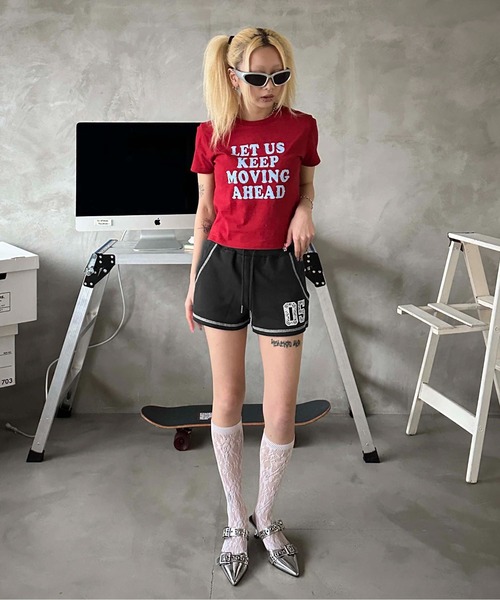 sedacle girl(セダクルガール)の「レースナンバリングホットパンツ(スウェットパンツ・レディース・グレー/ブラック・SMALL/MEDIUM)」の9枚目の写真