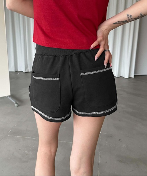 sedacle girl(セダクルガール)の「レースナンバリングホットパンツ(スウェットパンツ・レディース・グレー/ブラック・SMALL/MEDIUM)」の4枚目の写真