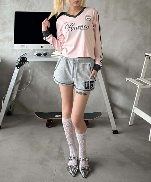 sedacle girl(セダクルガール)の「レースナンバリングホットパンツ(スウェットパンツ・レディース・グレー/ブラック・SMALL/MEDIUM)」の18枚目の写真