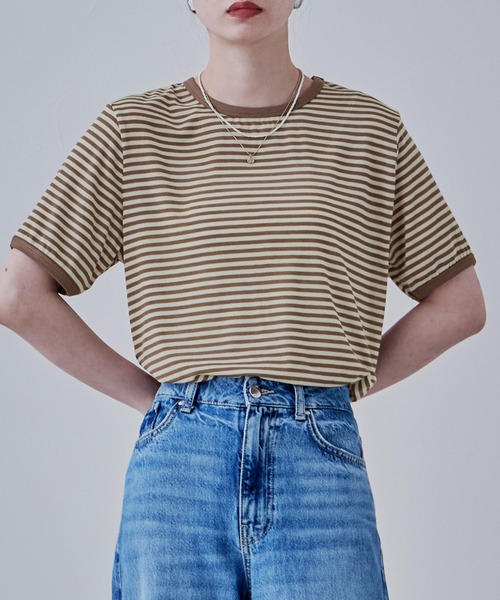 シアーボーダークルーネックT（Tシャツ/カットソー）｜etoll