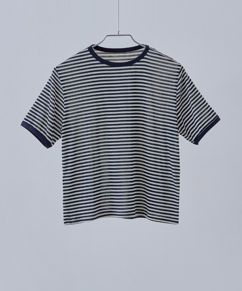 DEUXIEME CLASSE - ☆新品☆クルーネックボーダーT ボートネックボーダーTシャツ(7分袖)(洗濯機OK) - ファッション