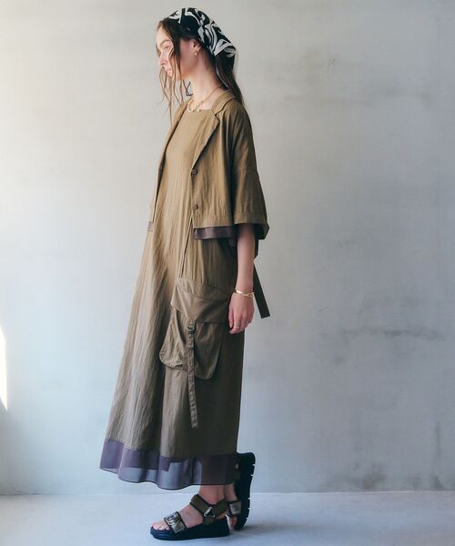 Editt by YECCA VECCA(エディットバイイェッカヴェッカ)の「【接触冷感】カーゴキャミワンピース(ワンピース・レディース・ブラック/カーキ・FREE)」の12枚目の写真