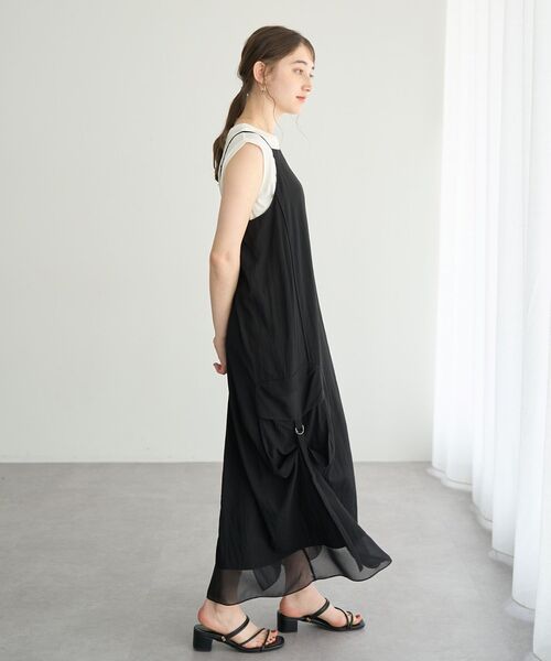 Editt by YECCA VECCA(エディットバイイェッカヴェッカ)の「【接触冷感】カーゴキャミワンピース(ワンピース・レディース・ブラック/カーキ・FREE)」の8枚目の写真