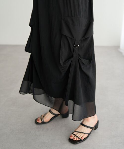 Editt by YECCA VECCA(エディットバイイェッカヴェッカ)の「【接触冷感】カーゴキャミワンピース(ワンピース・レディース・ブラック/カーキ・FREE)」の22枚目の写真