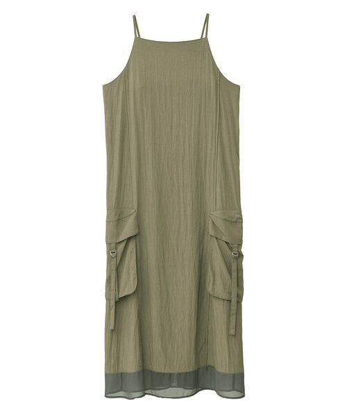 Editt by YECCA VECCA(エディットバイイェッカヴェッカ)の「【接触冷感】カーゴキャミワンピース(ワンピース・レディース・ブラック/カーキ・FREE)」の18枚目の写真