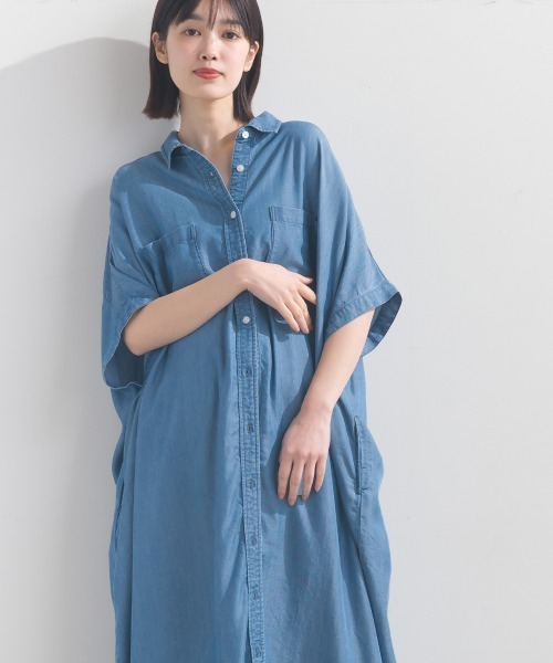美品！　23区　洗える　テンセル　とろみシャツワンピース　38　BLACK 美品！ 23区 洗える テンセル とろみシャツワンピース 38 BLACK