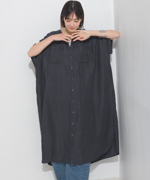 OMNES（オムネス）の「テンセルデニムワイドシルエットシャツ