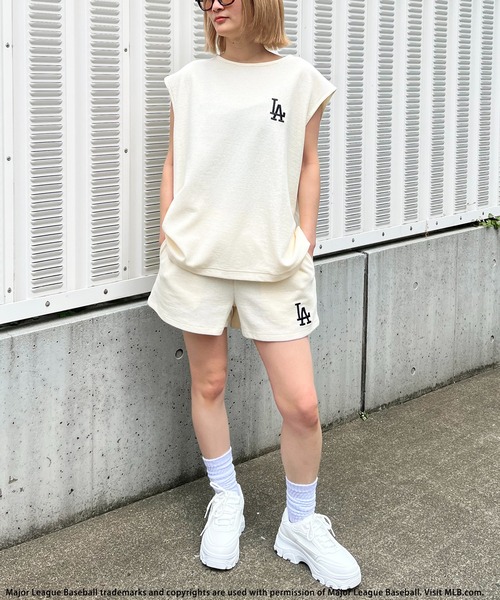 BACK TO THE FIELD（バック トゥー ザ フィールド）の「【MLB】サーマルショートパンツセットアップ（ワンピース・レディース・オフホワイト/ブラック/ブラウン・FREE）」の8枚目の写真