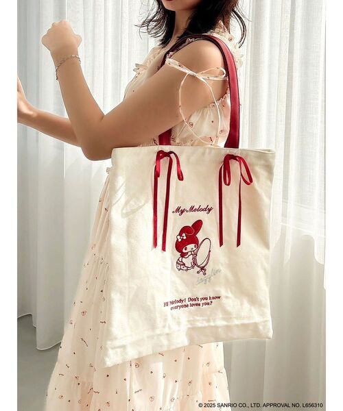 dazzlin（ダズリン）の「【メロクロコラボ】ツインリボンキャンバストートバッグ（トートバッグ・レディース・オフホワイト・FREE）」の13枚目の写真