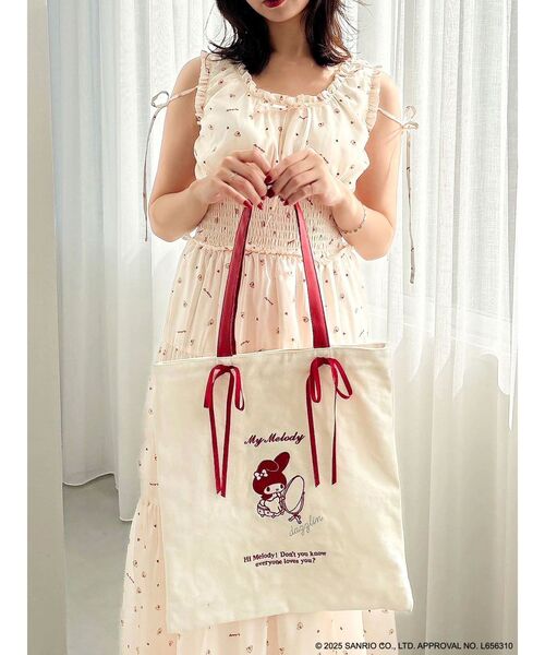 dazzlin（ダズリン）の「【メロクロコラボ】ツインリボンキャンバストートバッグ（トートバッグ・レディース・オフホワイト・FREE）」の14枚目の写真