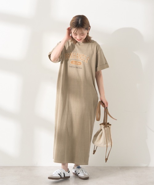 AMERICAN HOLIC（アメリカンホリック）の「PANHANDLE Tシャツワンピース（ワンピース・レディース・ピンク/モカ/チャコールグレー/ブルー系その他6・L/M）」の3枚目の写真