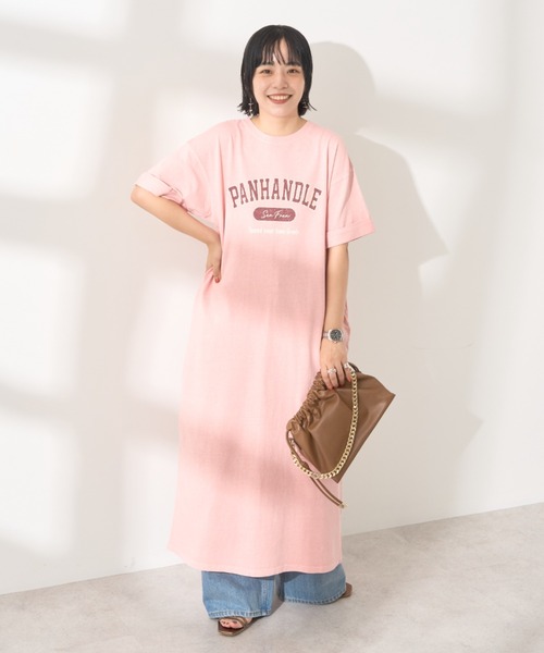 AMERICAN HOLIC（アメリカンホリック）の「PANHANDLE Tシャツワンピース（ワンピース・レディース・ピンク/モカ/チャコールグレー/ブルー系その他6・L/M）」の11枚目の写真