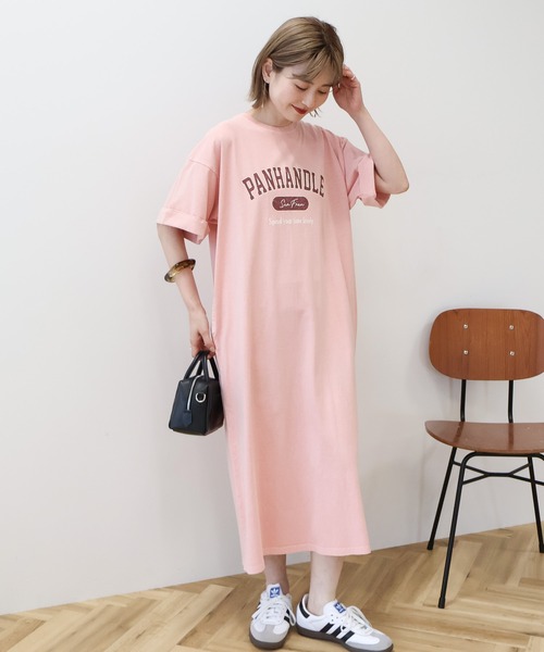 AMERICAN HOLIC（アメリカンホリック）の「PANHANDLE Tシャツワンピース（ワンピース・レディース・ピンク/モカ/チャコールグレー/ブルー系その他6・L/M）」の15枚目の写真