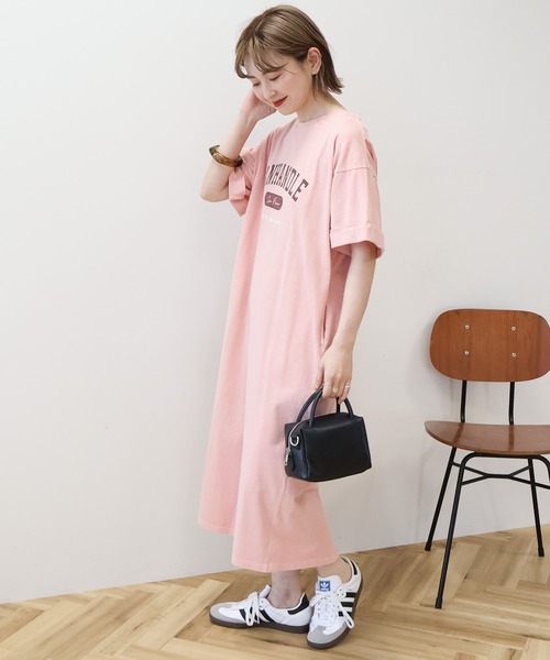 AMERICAN HOLIC（アメリカンホリック）の「PANHANDLE Tシャツワンピース（ワンピース・レディース・ピンク/モカ/チャコールグレー/ブルー系その他6・L/M）」の17枚目の写真