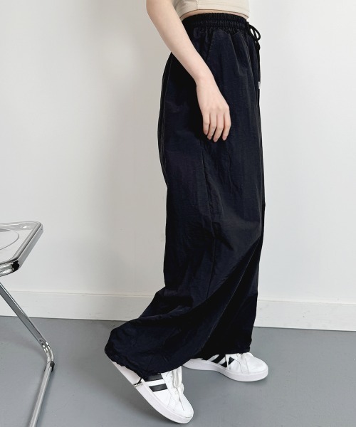 セール】シャカシャカ ワイドパンツ ウエストゴム（カーゴパンツ