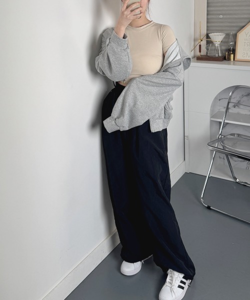 VIVID LADY(ビビッドレディー)の「シャカシャカ ワイドパンツ ウエストゴム(カーゴパンツ・レディース・ホワイト/グレー/ブラック・FREE)」の19枚目の写真