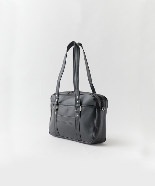 Chick(チック)の「Fake Leather Shoulder Bag School Bag スクールバッグ(ショルダーバッグ・レディース・ブラック・FREE)」の9枚目の写真