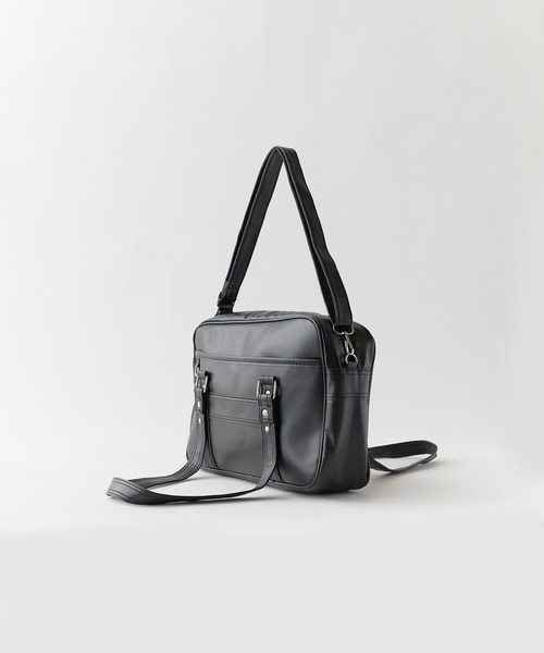 Chick(チック)の「Fake Leather Shoulder Bag School Bag スクールバッグ(ショルダーバッグ・レディース・ブラック・FREE)」の14枚目の写真