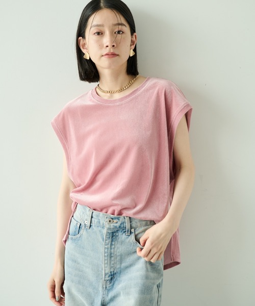 Shelly island（シェリーアイランド）の「シアーフロッキーオーバータンクトップ（タンクトップ・レディース・チャコールグレー/ブラック/ホワイト/ピンク・FREE）」の4枚目の写真