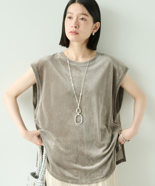 Shelly island（シェリーアイランド）の「シアーフロッキーオーバータンクトップ（タンクトップ・レディース・チャコールグレー/ブラック/ホワイト/ピンク・FREE）」の3枚目の写真