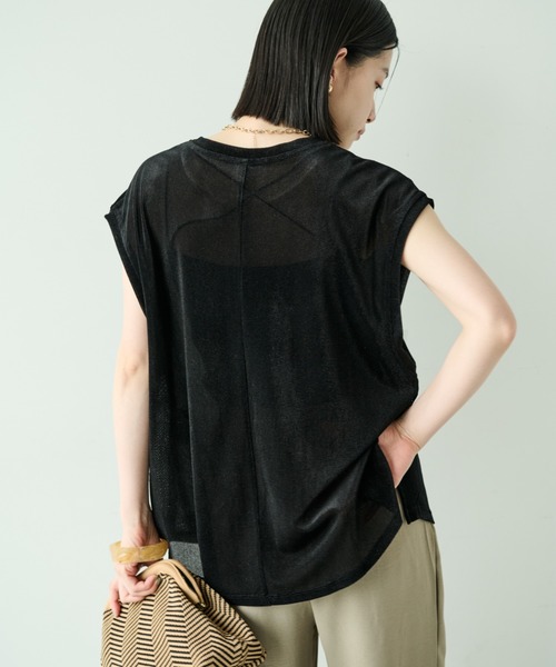 Shelly island（シェリーアイランド）の「シアーフロッキーオーバータンクトップ（タンクトップ・レディース・チャコールグレー/ブラック/ホワイト/ピンク・FREE）」の2枚目の写真