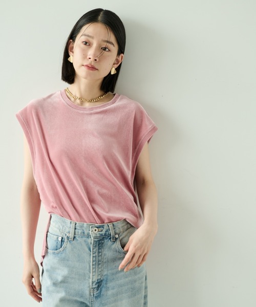 Shelly island（シェリーアイランド）の「シアーフロッキーオーバータンクトップ（タンクトップ・レディース・チャコールグレー/ブラック/ホワイト/ピンク・FREE）」の8枚目の写真