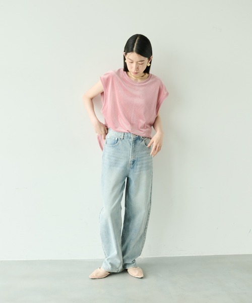 Shelly island（シェリーアイランド）の「シアーフロッキーオーバータンクトップ（タンクトップ・レディース・チャコールグレー/ブラック/ホワイト/ピンク・FREE）」の14枚目の写真