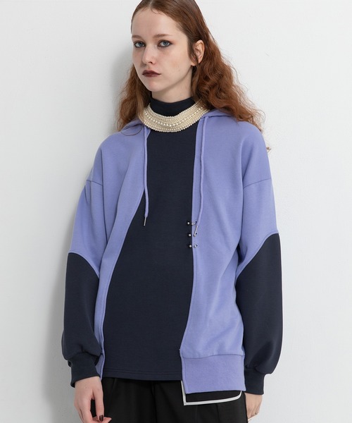 AULA AILA(アウラアイラ)の「デコラティブフード(パーカー・レディース・ホワイト/ブラック/ラベンダー・0)」の20枚目の写真