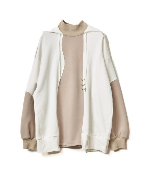 AULA AILA(アウラアイラ)の「デコラティブフード(パーカー・レディース・ホワイト/ブラック/ラベンダー・0)」の5枚目の写真
