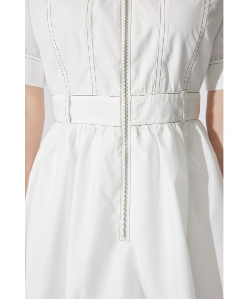 rienda（リエンダ）の「フロントジップバルーンミニロンパース 半袖 夏服（ワンピース・レディース・ベージュ/ホワイト/カーキ・MEDIUM/SMALL）」の14枚目の写真