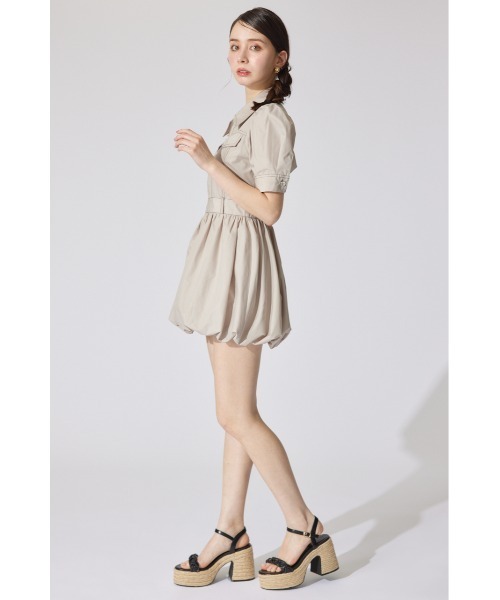 セール】フロントジップバルーンミニロンパース 半袖 夏服