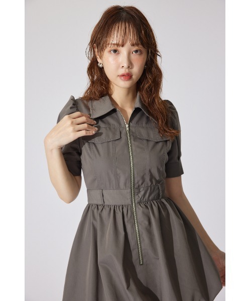 セール】フロントジップバルーンミニロンパース 半袖 夏服