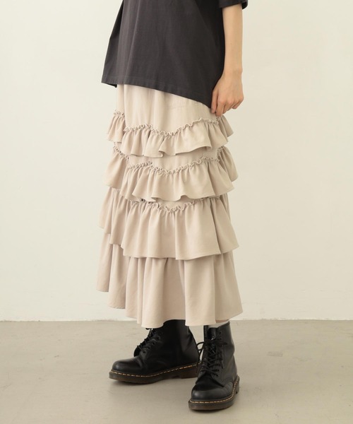 MILKFED.（ミルクフェド）の「SOLID DIRNDL SKIRT（スカート・レディース・ブラック/ライトブルー/ベージュ・ONE SIZE）」の3枚目の写真