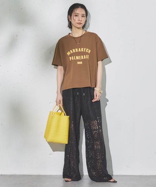 Doux archives（ドゥアルシーヴ）の「MARRAKECHカレッジTee（Tシャツ/カットソー・レディース・ブラウン/オフホワイト/チャコールグレー・FREE）」の5枚目の写真