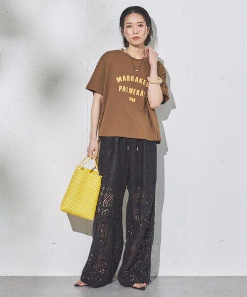 Doux archives（ドゥアルシーヴ）の「MARRAKECHカレッジTee（Tシャツ/カットソー・レディース・ブラウン/オフホワイト/チャコールグレー・FREE）」の6枚目の写真