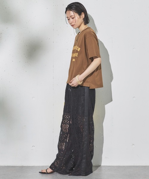 Doux archives（ドゥアルシーヴ）の「MARRAKECHカレッジTee（Tシャツ/カットソー・レディース・ブラウン/オフホワイト/チャコールグレー・FREE）」の7枚目の写真