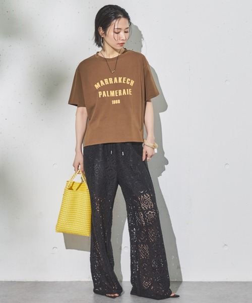 Doux archives（ドゥアルシーヴ）の「MARRAKECHカレッジTee（Tシャツ/カットソー・レディース・ブラウン/オフホワイト/チャコールグレー・FREE）」の12枚目の写真