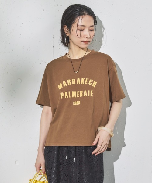 Doux archives（ドゥアルシーヴ）の「MARRAKECHカレッジTee（Tシャツ/カットソー・レディース・ブラウン/オフホワイト/チャコールグレー・FREE）」の14枚目の写真
