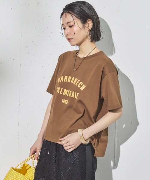 Doux archives（ドゥアルシーヴ）の「MARRAKECHカレッジTee（Tシャツ/カットソー・レディース・ブラウン/オフホワイト/チャコールグレー・FREE）」の18枚目の写真
